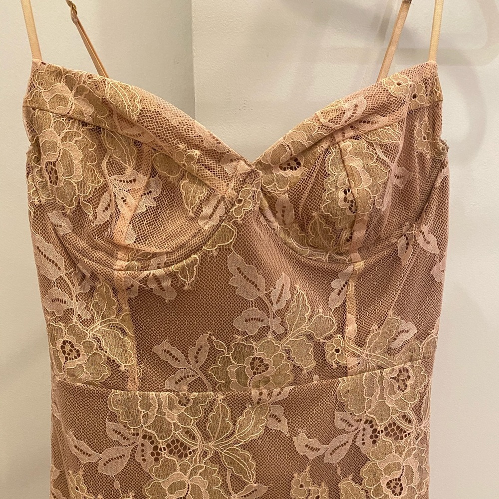 For love & lemons nude lace dress